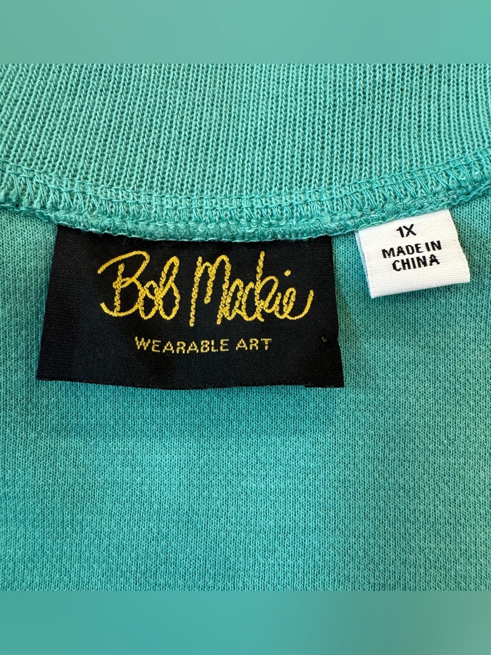 Bob Mackie Wearable Art Teal Checkered Embroidered Zip Jacket 1X Plus - Picture 2 of 7